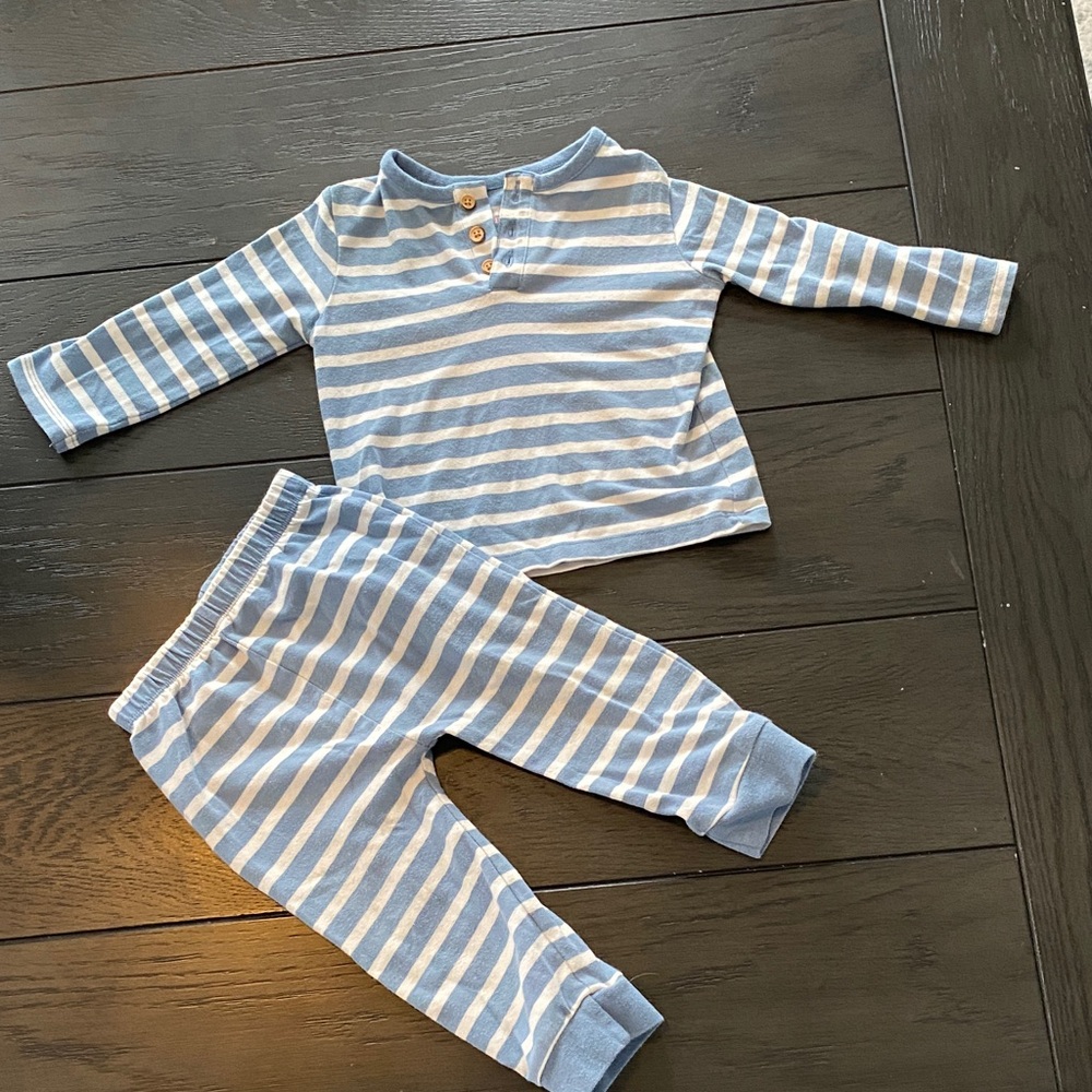 Cat and Jack Blue and White Matching Set